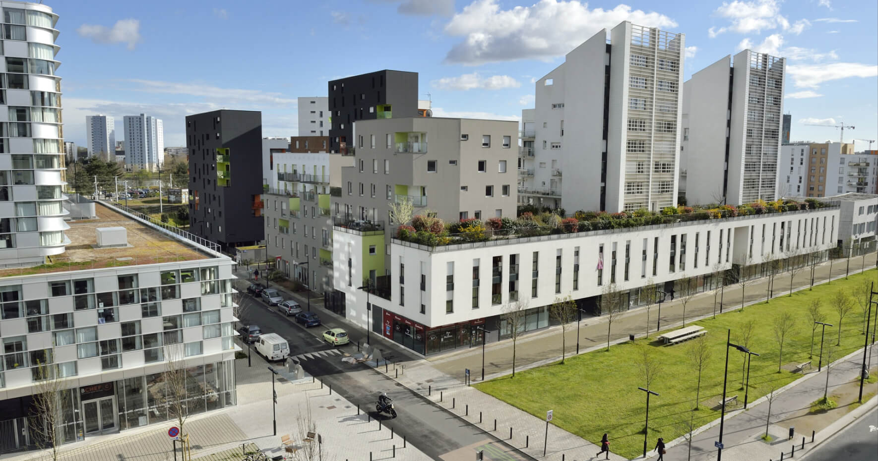 Vue aérienne du quartier Euronantes