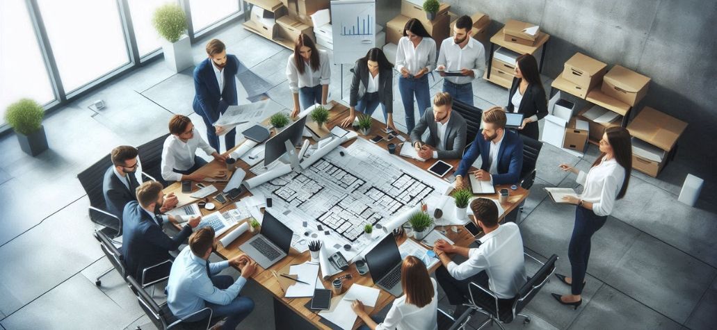Réunion autour du déménagement de bureaux de l'entreprise