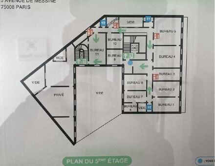 Bureaux du 5 Avenue de Messine Paris