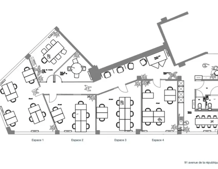 Bureaux du 91 Avenue de la République Paris